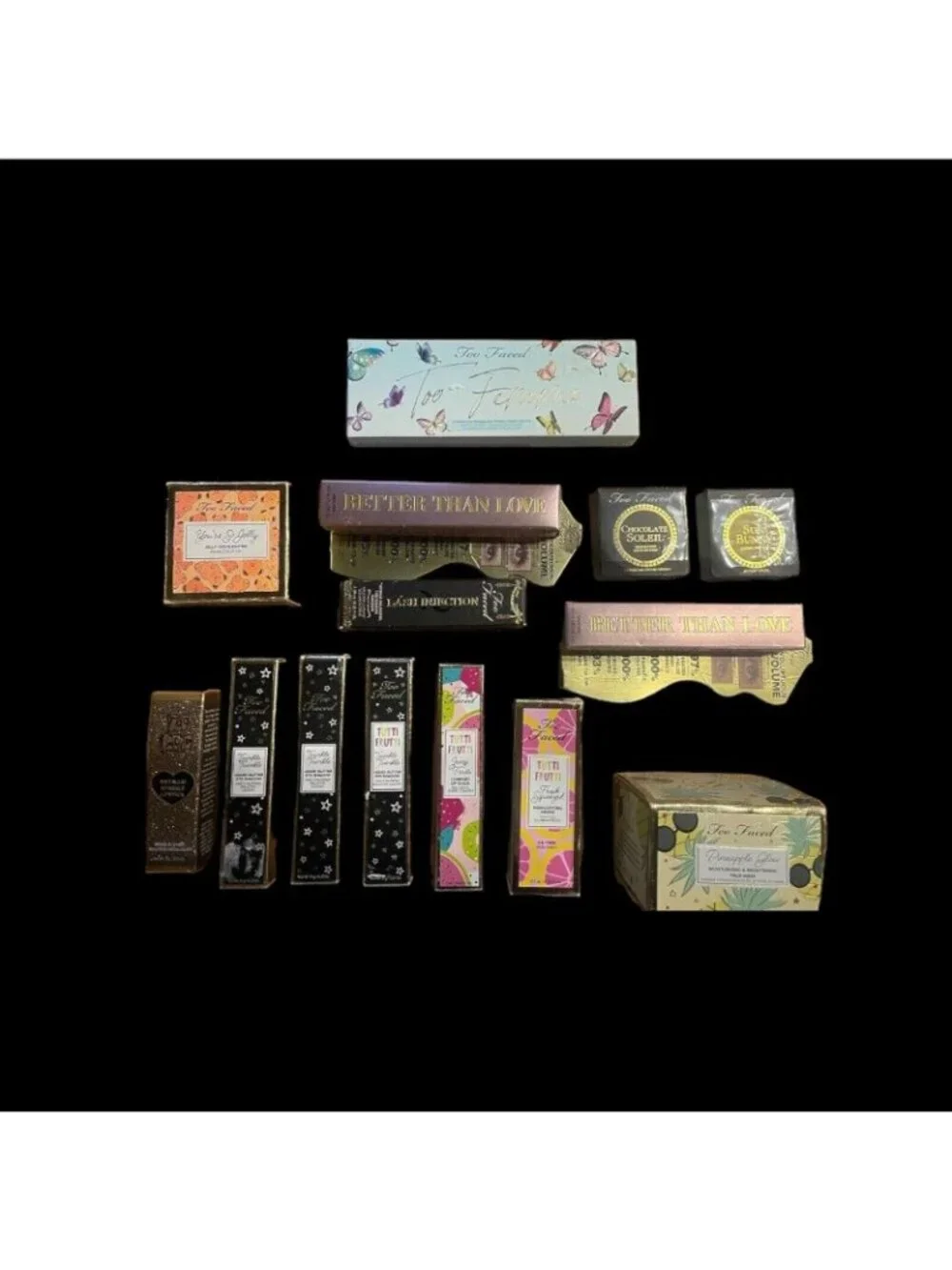 Too Faced Mascara Bronzer Lip Tutti Frutti Highlighters  Lot of 16 New In Box
